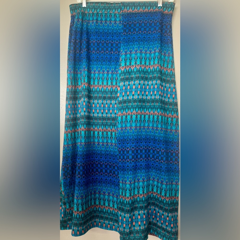GUC Bobbie Brooks Colorful Pattern Maxi Skirt - Women’s Plus Size 1x - Stretchy - Picture 3 of 6